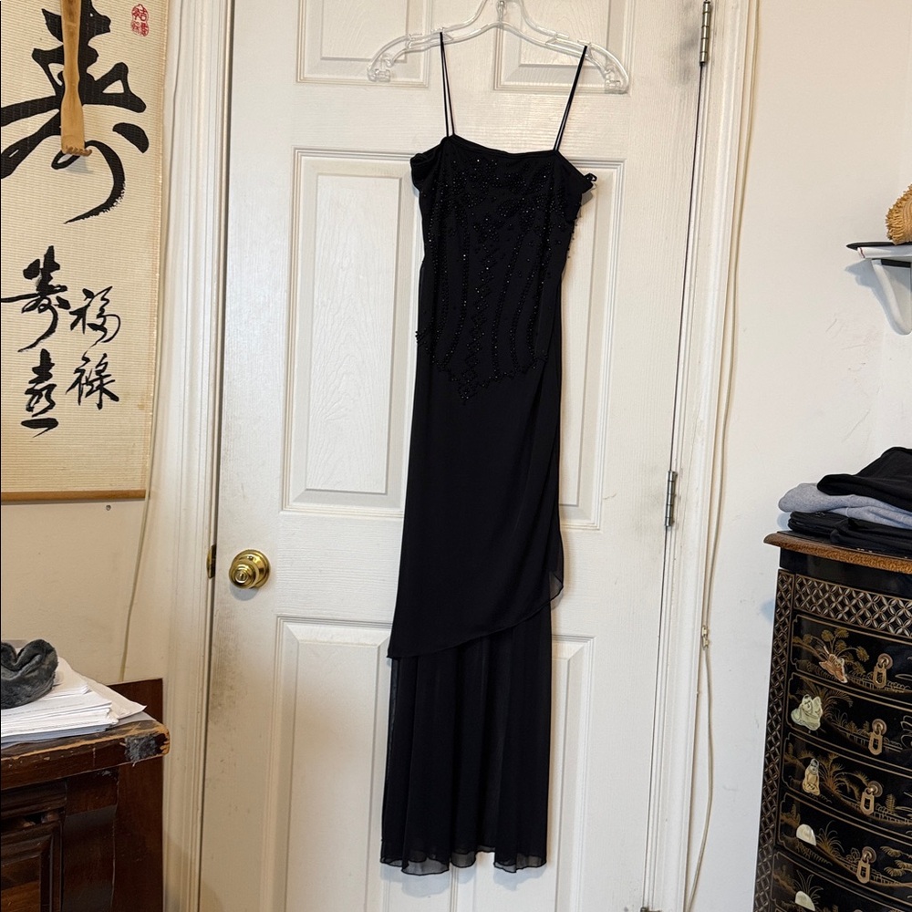 San Joy Black Asymmetrical Dress